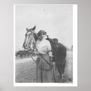 Jane Bernoudi and her horse Poster