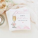 JANE Blush Floral Petals & Prosecco Bridal Shower Napkin<br><div class="desc">The Jane Collection features graceful spring florals,  blush watercolor splashes,  and an elegant calligraphy script font. This collection is perfect for a classic feminine bridal event.</div>