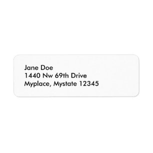 Jane Doe1440 Nw 69th DriveMyplace, Mystate 12345