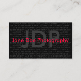 JANE DOE PHOTOGRAPHY BUSINESS CARD