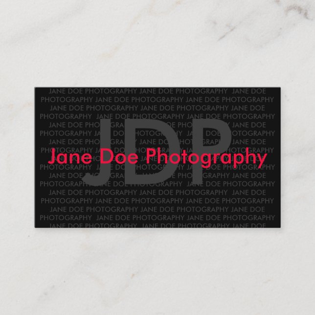 JANE DOE PHOTOGRAPHY BUSINESS CARD (Front)