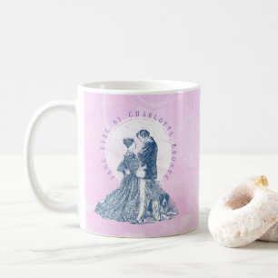 Jane Eyre and Edward Rochester with Pilot Pink Coffee Mug