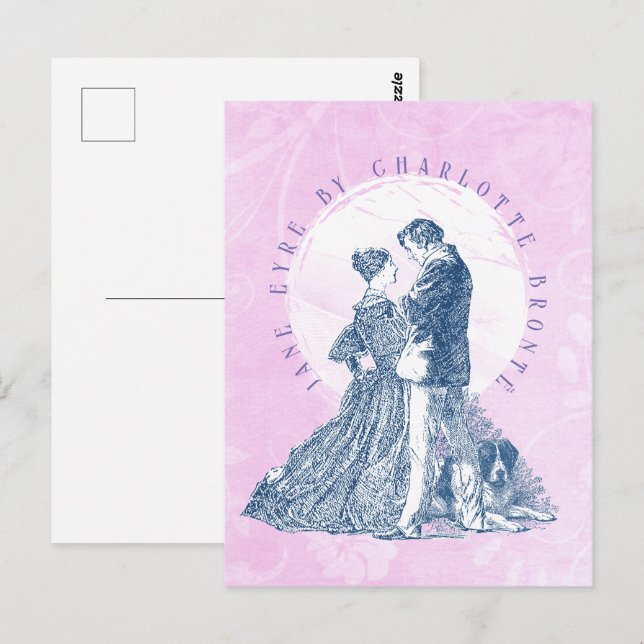 Jane Eyre and Edward Rochester with Pilot Pink Postcard (Front/Back)