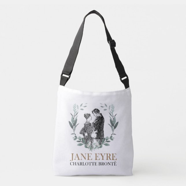 Jane Eyre and Edward Rochester with Wreath Crossbody Bag (Front)