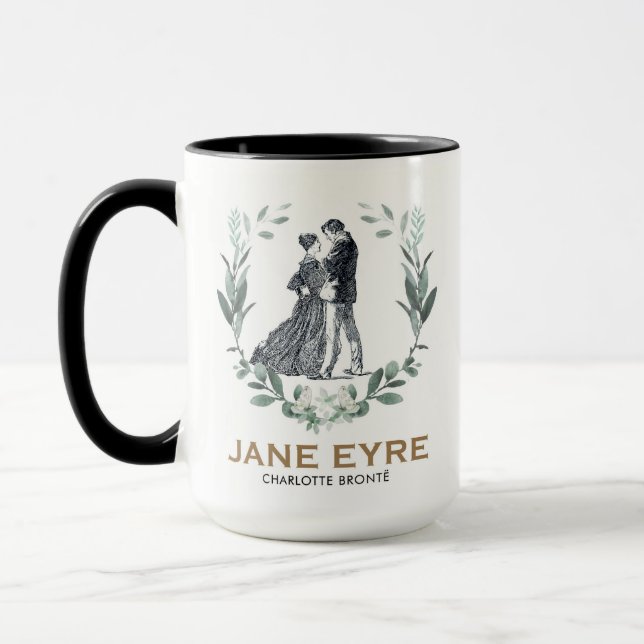 Jane Eyre and Edward Rochester with Wreath Mug (Left)
