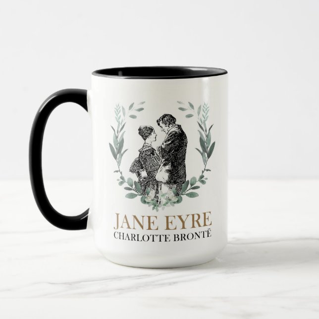 Jane Eyre and Edward Rochester with Wreath Mug (Left)