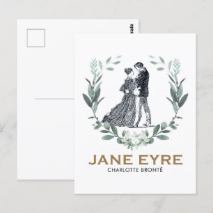 Jane Eyre and Edward Rochester with Wreath Postcard
