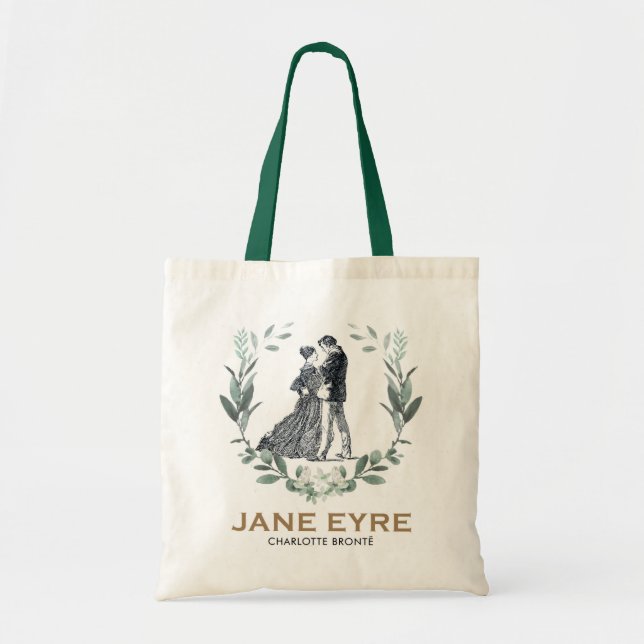 Jane Eyre and Edward Rochester with Wreath Tote Bag (Front)