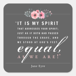 Jane Eyre - As We Are - Black Square Sticker