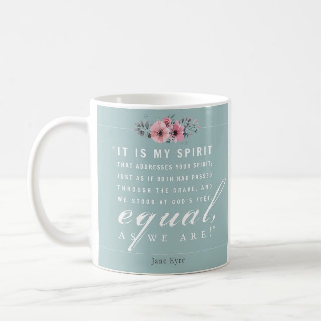 Jane Eyre - As We Are - Teal Coffee Mug (Left)