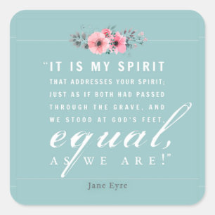 Jane Eyre - As We Are - Teal Square Sticker