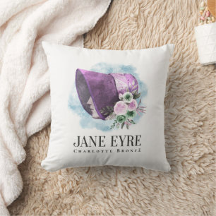 Jane Eyre Bonnet Purple Bonnet and Flowers Cushion