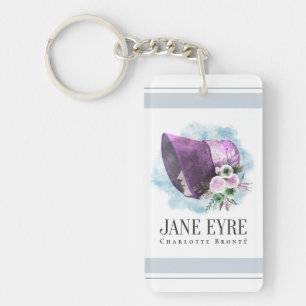 Jane Eyre Bonnet Purple Bonnet and Flowers Key Ring