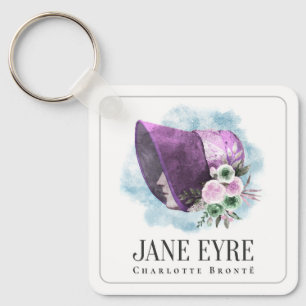 Jane Eyre Bonnet Purple Bonnet and Flowers Key Ring