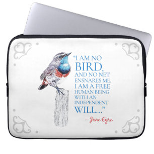 Jane Eyre - I Am No Bird - Blue Throated Bird Laptop Sleeve