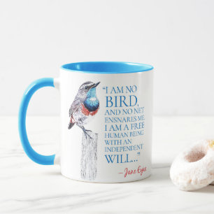 Jane Eyre - I Am No Bird - Blue Throated Bird Mug
