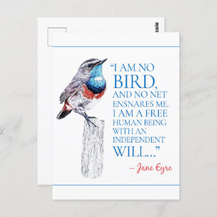 Jane Eyre - I Am No Bird - Blue Throated Bird Postcard