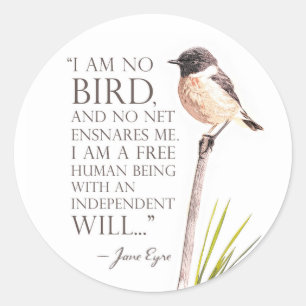 Jane Eyre - I Am No Bird - Brown Bird Classic Round Sticker