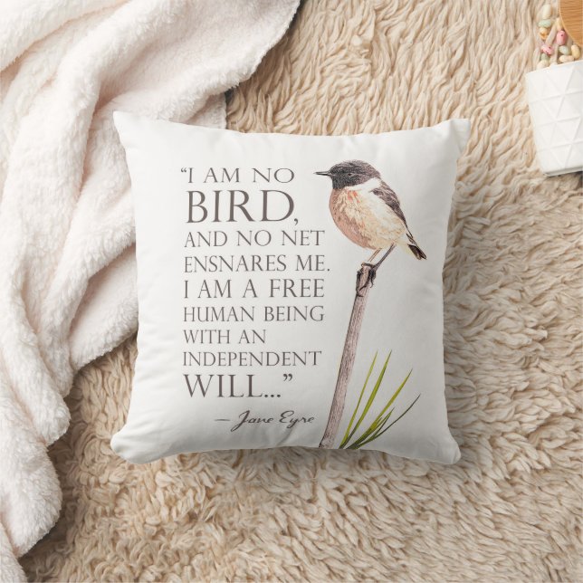 Jane Eyre - I Am No Bird - Brown Bird Cushion (Blanket)