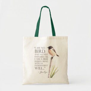 Jane Eyre - I Am No Bird - Brown Bird Tote Bag
