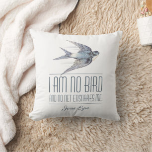 Jane Eyre - I Am No Bird - Flying Swallow Cushion