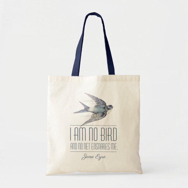 Jane Eyre - I Am No Bird - Flying Swallow Tote Bag (Front)