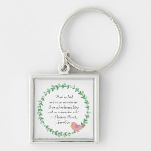 Jane Eyre I Am No Bird Quote Key Ring