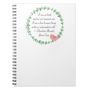 Jane Eyre I Am No Bird Quote Notebook
