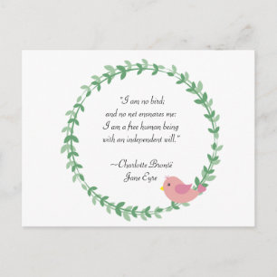 Jane Eyre I Am No Bird Quote Postcard
