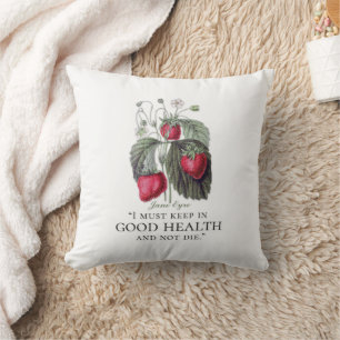Jane Eyre - Keep In Good Health - Strawberries Cushion