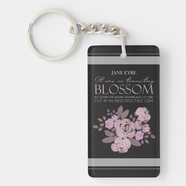 Jane Eyre - No Transitory Blossom - Roses Black Key Ring (Front)