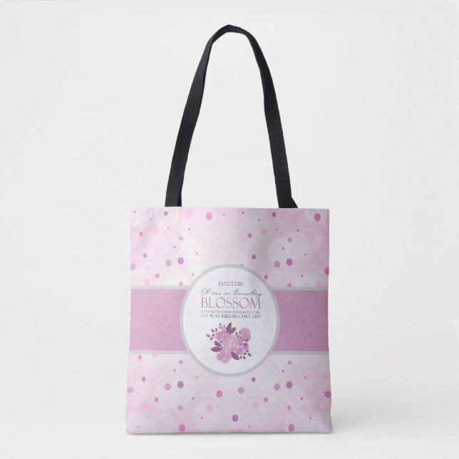 Jane Eyre - No Transitory Blossom - Roses Dots Tote Bag (Front)