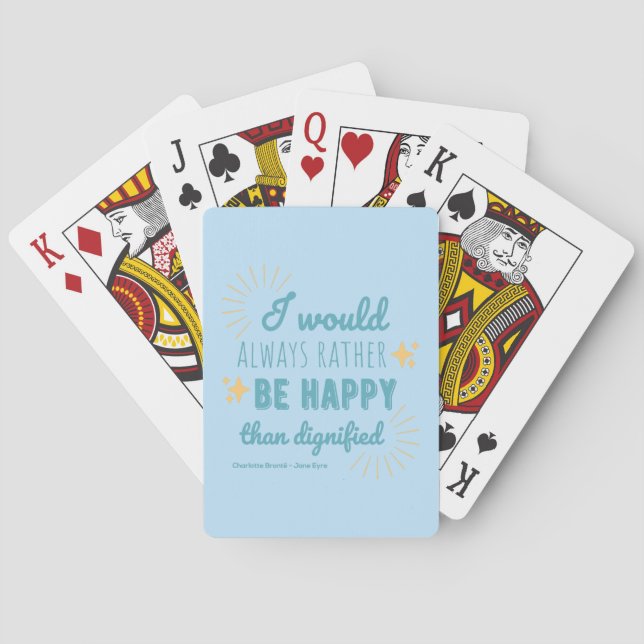 Jane Eyre Quote I - Blue Edition Playing Cards (Back)