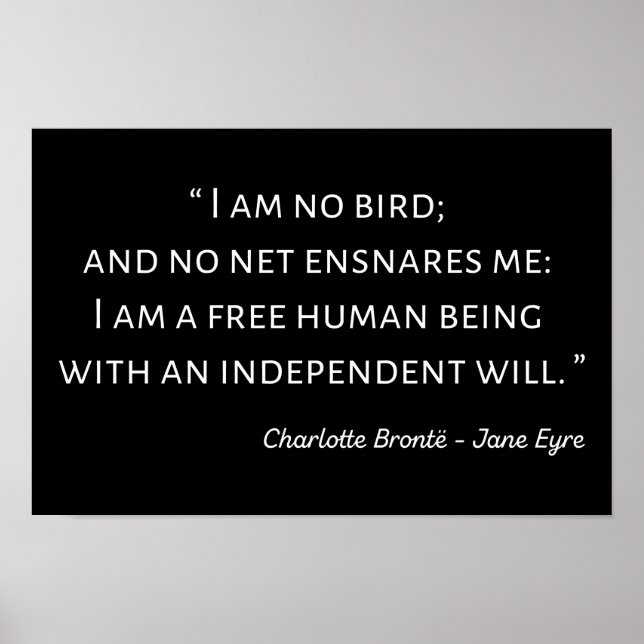Jane Eyre Quote II - Classic Style Poster (Front)