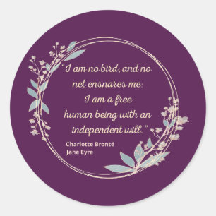 Jane Eyre Quote II - Cute Style Classic Round Sticker