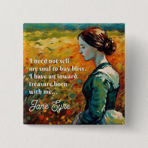 Jane Eyre Quote Monet Style Painting 15 Cm Square Badge