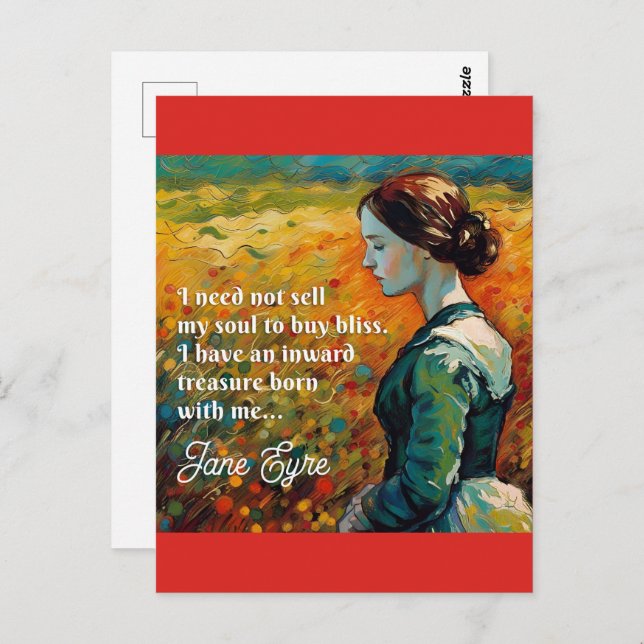 Jane Eyre Quote Monet Style Painting Postcard (Front/Back)