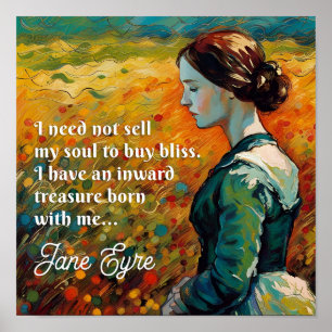 Jane Eyre Quote Monet Style Painting Poster