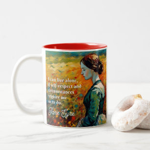 Jane Eyre Quote Monet Style Painting Two-Tone Coffee Mug