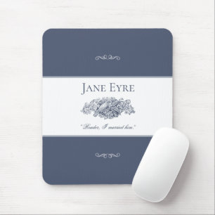 Jane Eyre - Reader I Married Him - Doves Dark Gray Mouse Mat