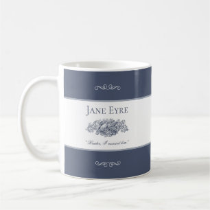 Jane Eyre - Reader I Married Him - Doves Dark Grey Coffee Mug