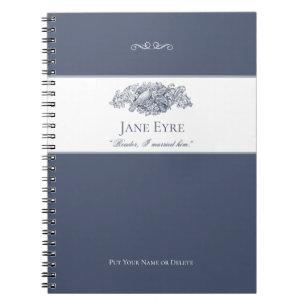 Jane Eyre - Reader I Married Him - Doves Dark Grey Notebook