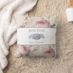 Jane Eyre - Reader I Married Him - Doves Floral Cushion