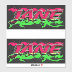 Jane First Name Graffiti Sticker