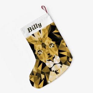 Jane Lyon Cool Geometric Lion Head Small Christmas Stocking