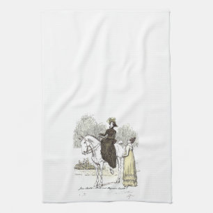 Jane on Horseback - Jane Austen Pride & Prejudice Tea Towel