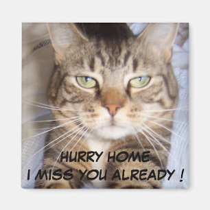 Jane says..HURRY HOME I MISS YOU ALREADY Magnet