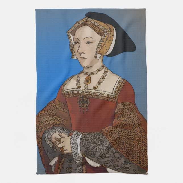 Jane Seymour Queen of Henry VIII Of England Tea Towel (Vertical)