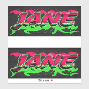 Jane Vorname Name Graffiti Aufkleber Sticker
