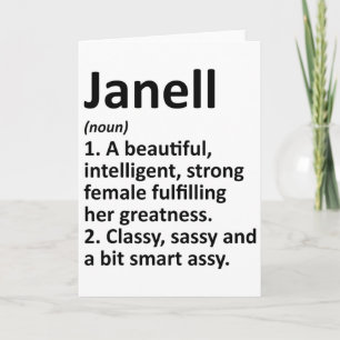 Janell Definition Personalised Name Funny Christma Card